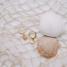 The Sea Shell Hoops are the cutest ocean-themed accessory to add to your wardrobe! 18k gold filled, good for sensitive ears, and wear and tarnish resistant. Mauve Jewelry, Shell Hoop Earrings, Sea Shell, Sensitive Ears, Huggies Earrings, Shop Earrings, The Cutest, Ring Earrings, Sea Shells