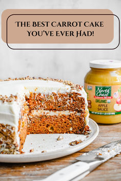 A recipe for carrot cake using apple sauce. Moist Carrot Cake Recipe, Carrots Recipes, Autumn Cakes, Carrot Cake Recipe Homemade, The Best Carrot Cake, Cake Carrot, Best Carrot Cake, Apple Sauce, Recipes Appetizers And Snacks