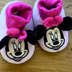 Disney Minnie Mouse Slippers Adorable House Shoes For Toddler Pink With Black Sequin Eats Great Gift Idea Non-slip Cartoon Slippers With Round Toe, Cartoon Style Non-slip Slippers With Round Toe, Cartoon Style Non-slip Round Toe Slippers, Minnie Mouse Slippers, Minnie Mouse Shoes, Shoes Disney, Disney With A Toddler, Toddler Slippers, Red Slippers