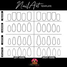 Nail Design Practice Template, Nail Sheet Practice, Design Your Own Nails Template, Nails Practice Sheet, Nail Design Practice Sheet, Nail Design Drawing, Nail Printable, Nail Practice Sheet, Nail Design Template