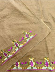 two pieces of cloth with designs on them