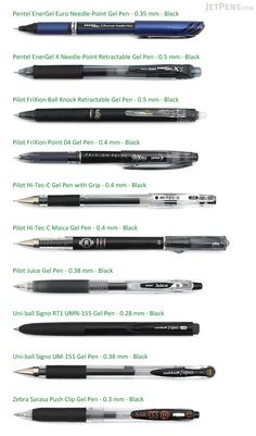 the different types of pens are shown in this diagram