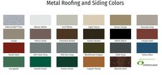 metal roofing and siding colors in various styles, sizes and colors for different types of roofs