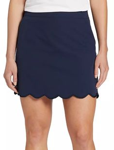 Walter Hagen Women's Scallop Golf Skort Classic Stretch Lined Skort, Stretch Pleated Hem Skort, Chic Stretch Skort With Built-in Shorts, Stretch Short-length Skort With Bottom Hem, Summer Golf Skort With Built-in Shorts, Golf Skort, Scalloped Hem, Top Brands, Clothing Brand