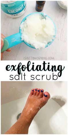 Body Scrub Homemade, Make Skin Glow, Salt Scrub Recipe, Coconut Oil Body Scrub, Scrub Homemade, Diy Body Scrub Recipes, Homemade Gift Idea