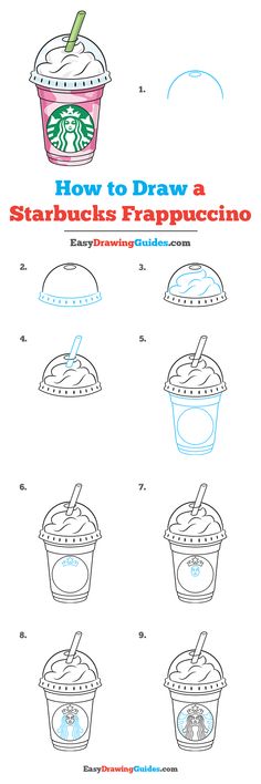 how to draw starbucks's frappuccino