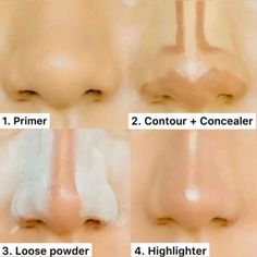 Nose Contouring For Different Noses, Contouring Different Nose Shapes, Nose Contour And Highlight, Nose Contour For Big Tip, Cute Nose Contouring, Highlight Nose Tip, How To Contour Different Nose Shapes, Contour For Different Nose Shapes, Flat Nose Contouring Tutorial