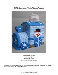 an origami snowman train tissue topper is featured in this paper craft