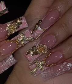 Sweet 16 Nails, Kylie Nails, Hard Nails, Diy Acrylic Nails, Drip Nails, Long Nail Designs, Colored Acrylic Nails, Girly Acrylic Nails, Cute Acrylic Nail Designs