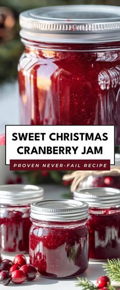 Image for Sweet Christmas Cranberry Jam Things To Make With Cranberries, Canning Cranberry Sauce, Canning Cranberry, Canning Diva, Vanilla Jam, Winter Gathering, Christmas Cranberry, Fruit Butters, Jelly Fruit