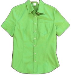 Fitted Green Blouse With Button Closure, Fitted Green Office Shirt, Fitted Green Shirt For Work, Classic Fitted Green Shirt, Classic Green Fitted Shirt, Green Fitted Classic Shirt, Fitted Classic Green Shirt, Green Button, Green Color