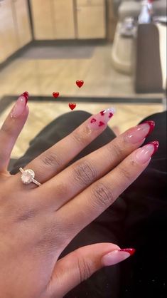 Cute Red Nails, Vday Nails, February Nails, Simple Acrylic Nails, Valentine Nails, Girly Acrylic Nails, Classy Acrylic Nails, Acrylic Nails Coffin Short, New Nails