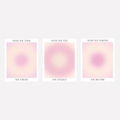 three pink and white squares with the words what you want to see in each square