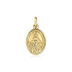 Ross-Simons - Italian 14kt Yellow Gold Miraculous Medal Pendant. A spiritual expression of faith and dedication, the Miraculous Medal pendant shines in satin and polished 14kt yellow gold. Made in Italy. Single bale fits chain up to 3mm, sold separately. 14kt yellow gold Miraculous Medal pendant. Yellow Gold Miraculous Medal Jewelry For Wedding, Wedding Yellow Gold Jewelry With Miraculous Medal, Spiritual Yellow Gold Wedding Jewelry And Charms, Yellow Gold Spiritual Jewelry For Anniversary, Jewelry Presentation, Timeless Looks, Miraculous Medal, Coin Pendant, Fine Jewellery Necklace