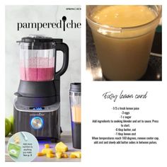 an image of a blender with food in it and instructions for how to use it