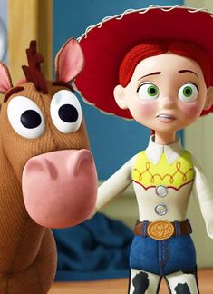 a cartoon character is holding the hand of a horse in toy story book disney pixama