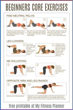 an exercise poster with instructions for beginners to do the planks and push ups