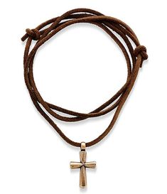 James Avery Rustic Bronze Cross Leather Necklace | Dillard's Rustic Cross, 70s Men, The Black Swan, Mens Cross Necklace, Mens Crosses, Street Style Edgy, Matching Outfit, James Avery, Men Fashion Casual