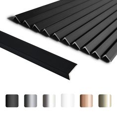 an image of black and white plastic sheets with different color options to choose from for the top