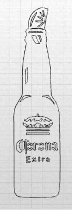 a drawing of a beer bottle with the word, guse ex on it's side