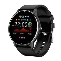 an image of a smart watch with heart rate and sleep monitor on the screen, isolated against a white background