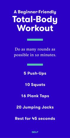 a blue poster with the words total body workout