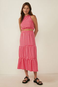 Gingham Halter Neck Top Co-ord Halter Neck Top, Top Collection, Quick Delivery, Halter Neck