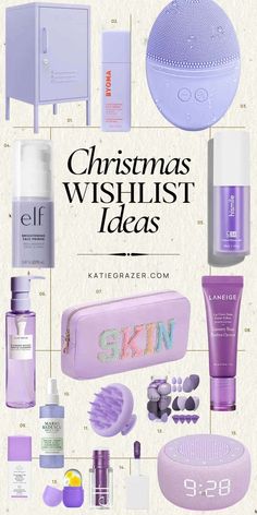 christmas wishlist ideas for the skin care industry info sheet with text overlays