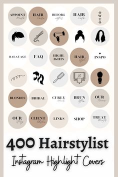 an info sheet with the words, hair stylist and various types of hairstyles