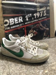 vintage nike 1980 all court Tennis shoes blazer killshot pine green Men’s size 9. Great wearable condition (nothing is dry or cracking), I have worn them handful of times since acquiring. Very rare, collects item and in a great size. Will be shipped in a replacement box Pine Green, Green Man, Vintage Nike, Tennis Shoes, Very Rare, Athletic Shoes, Tennis, Men's Shoes, Shoe Accessories