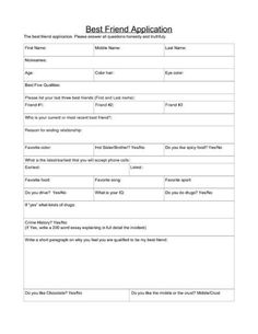 the best friend application form is shown in this file, and it shows that you can fill