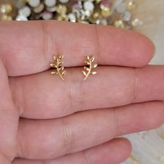 "Trendy & Chic These Branch Stud Earrings, available in 14k solid yellow, rose, or white gold. Absolutely the perfect gift for any occasion and stacks well with other Earring styles. Details:  Height: 10.3mm Width: 6.1mm Width: 0.6mm Metal: Solid 14K Yellow Gold, 14k White Gold, 14k Rose Gold  Finish: High Polish * Made to Order. * Made in NYC. ▶ Check out our shop for more dainty earrings https://www.etsy.com/shop/BeautiesJewelryNYC ♥ We Offer : Free US Insured Shipping!! ♥ All of our jewelry c Delicate Gold Cartilage Earrings As Gift, Delicate Gold Cartilage Earrings For Gift, Minimalist Hypoallergenic Earrings For Mother's Day, Minimalist Gold Earrings For Mother's Day, Delicate Tiny Earrings For Gifts, Dainty Rose Gold Earrings As Gift, Dainty Tiny Earrings As Gift For Her, Dainty Gold Earrings For Mother's Day, Delicate Nickel-free Cartilage Earrings As Gift