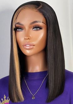 Aesthetic Black Hair, Highlighted Wig, Feather Hair Extensions, Wig Styling, Natural Hair Wigs, Feather Hair, Penteado Cabelo Curto, Front Lace Wigs Human Hair, Hair Life