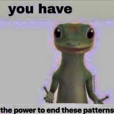 a cartoon frog with the caption you have to use the power to end these patterns