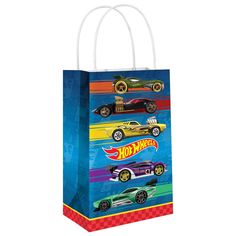 AMSCAN CA Kids Birthday Hot Wheels Printed Paper Kraft Favour Paper Bags, 8 1/4 x 5 1/4 x 3 Inches, 8 Count Hot Wheels Favors, Hot Wheels Birthday Party, Bachelorette Balloons, Hotwheels Birthday Party, Happy Birthday Theme, Paper Fan Decorations, Hot Wheels Party, Paper Party Decorations, Hot Wheels Birthday