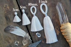 Pure White: You Dye It Tassel Making, Pompon Diy, Pom Pom Charm, Jewerly Making, Diy Tassel, White Tassel, Tea Stains, Jewelry Making Charms, Dip Dye