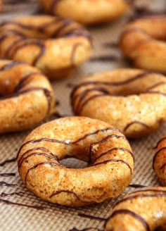 there are many donuts that are on the baking rack and ready to be eaten