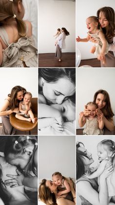 a collage of photos showing different stages of breastfeedings and their mothers