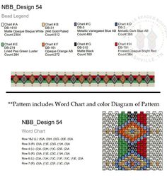 a cross stitch pattern with the name nb design 54 on it and an image of a