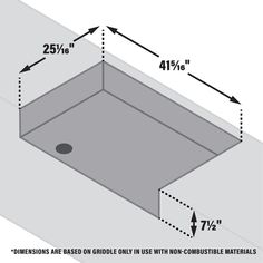 the measurements for a shower pan with an area to fit in between it and the floor