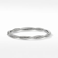 David Yurman sterling silver 4.4mm petite infinity bracelet with diamonds weighing .42cts David Yurman Bracelet, Engagement Ring Styles, High Jewelry, David Yurman, Diamond Gemstone, Pave Diamonds, Infinity Bracelet, Sterling Silver Bracelets, Womens Bracelets