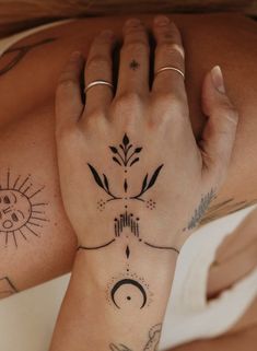 two women with tattoos on their arms and hands