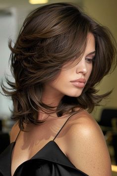 40 Spectacular & Bold Butterfly Haircut Ideas for 2025 Bob With Butterfly Layers, Concave Layers Short, Short Hair On Long Face, Butterfly Haircut For Round Face, Short Butterfly Haircut Shoulder Length, Butterfly Cut Hair Medium Round Face, Brown Butterfly Haircut, Butterfly Haircut Shoulder Length, Butterfly Haircut Round Face