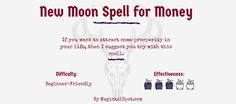 8 Powerful New Moon Spells [For Love, Money, Abundance] Spell For Money, Wiccan Quotes