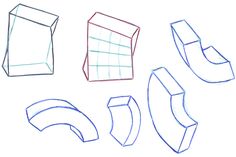 three different shapes are shown in this drawing