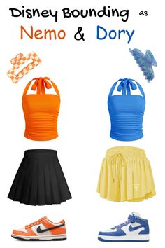 disney bound outfits for nemo and dory from the animated movie, which is featured in