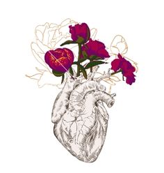 a drawing of a heart with flowers in it on an iphone screen, showing the location of