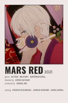 the poster for mars red, which features an image of a woman with white hair