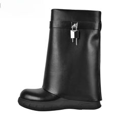 Women Black Matte Lock Shark Skirt Boots Thick High Heel Short Fold Woman Boots Boot Type: Modern Boots Shaft Material: PU Outsole Material: RUBBER Upper Material: PU Origin: Mainland China Season: Spring/Autumn Insole Material: PU Heel Type: Wedges Lining Material: LYCRA Boot Height: Knee-High Item Type: BOOTS Fashion Element: Platform Department Name: ADULT Toe Shape: round toe Heel Height: Super High (8cm-up) With Platforms: Yes Platform Height: 3-5cm Style: Concise is_handmade: No Pattern Type: Solid Model Number: 1005005616670015 Fit: Fits true to size, take your normal size Closure Type: SLIP-ON Heel Height: 8.5 CM Important Note（size) 1.Please noted size will have 1-5mm error as handmade.onlymaker shoes are all handmade.2.As for size of shoes: Each brand has its own size chart. You Skirt Boots, Woman Boots, Boots Thick, Skirts With Boots, Pu Heels, Boot Types, Black Boots Women, Round Toe Heels, Black Matte