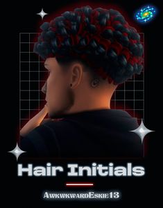 the back of a person's head with hair in it and stars above them